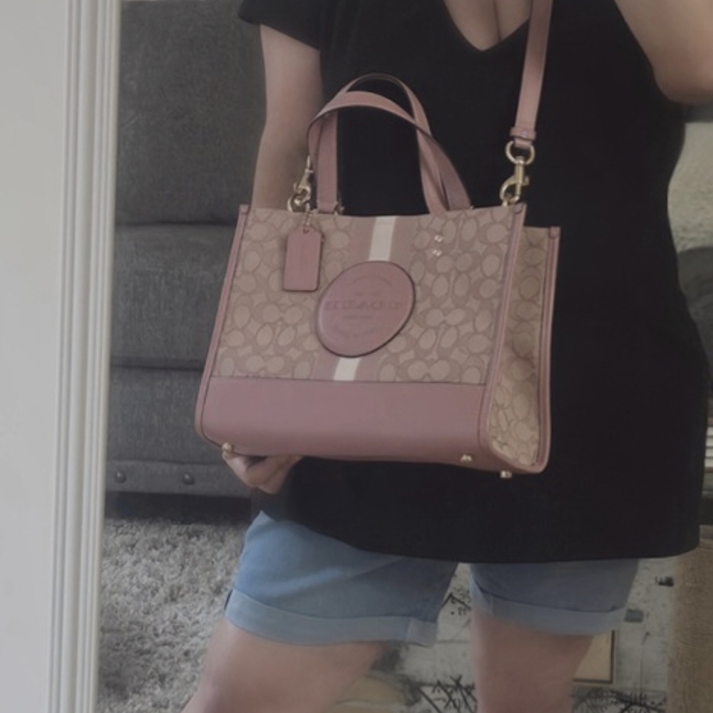Coach Pink Dempsey Crossbody Tote Like New - Picture 10 of 10